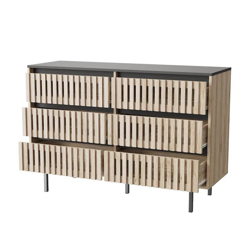 Six Drawer Storage Cabinet With High-quality Medium Density Fiberboard And Metal Frame