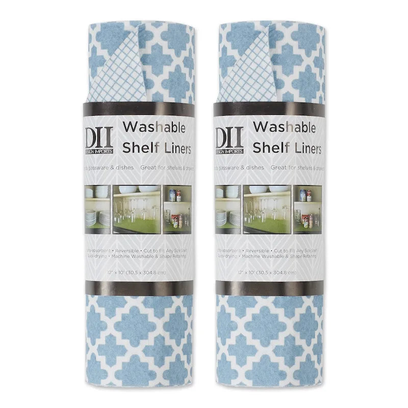 Grey Lattice Shelf Liner (Set of 2)