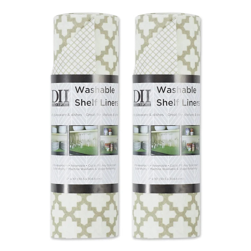 Grey Lattice Shelf Liner (Set of 2)