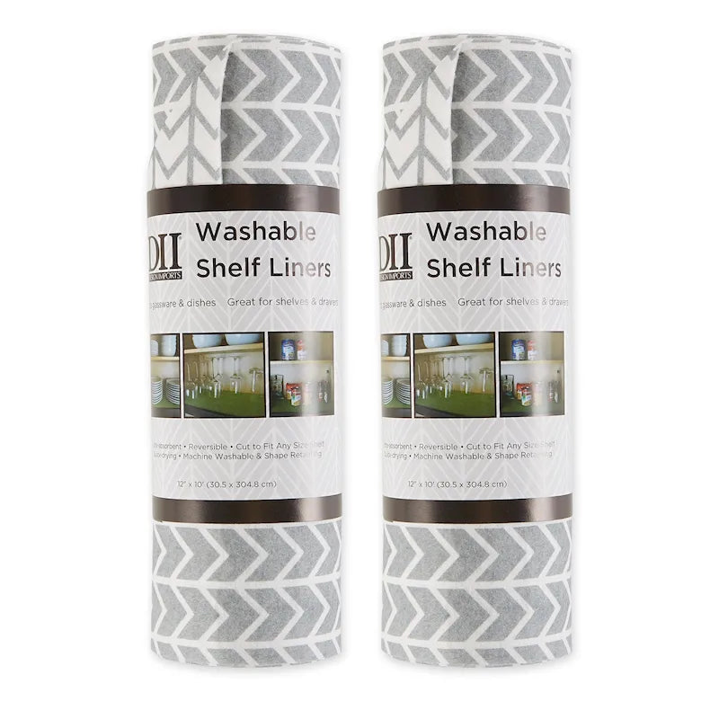 Grey Lattice Shelf Liner (Set of 2)