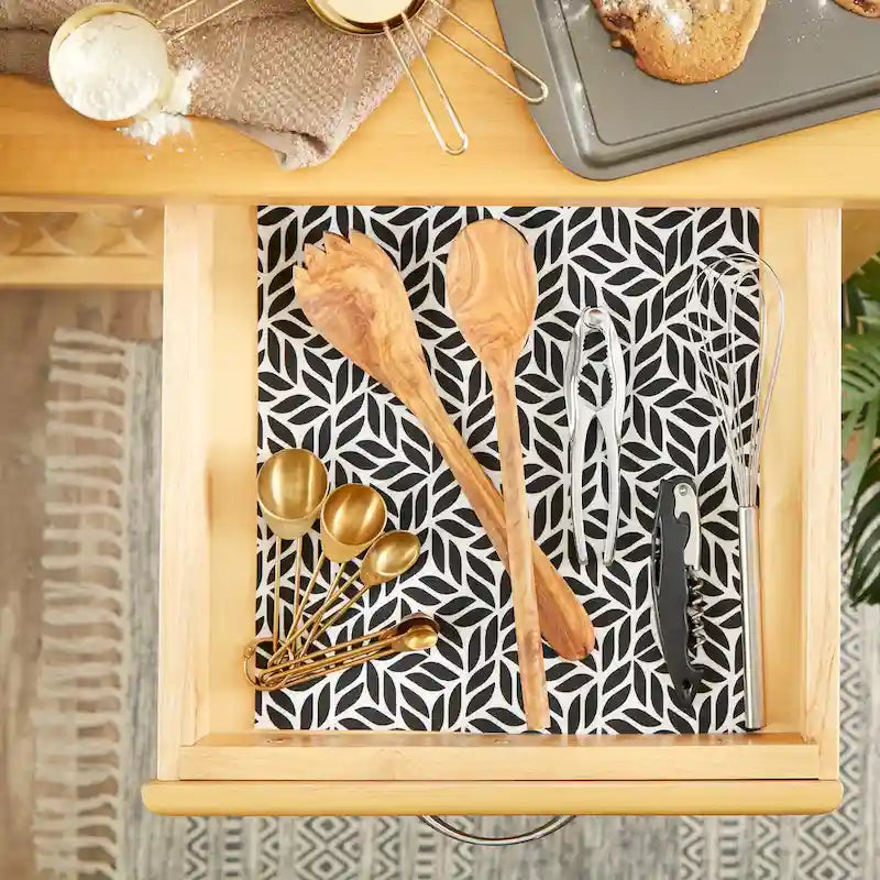 Grey Lattice Shelf Liner (Set of 2)