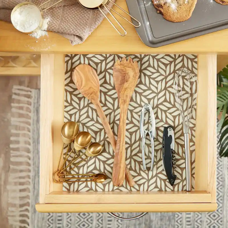 Grey Lattice Shelf Liner (Set of 2)