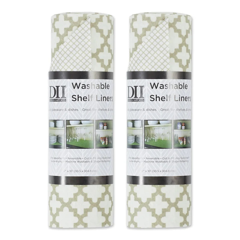 Grey Lattice Shelf Liner (Set of 2)