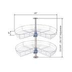 Dowell Lazy Susan 28 Diameter - 270 Degree Double Rack Stainless Steel