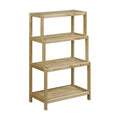 Solid Wood 4-Tier Stepback Shelf, Bookcase