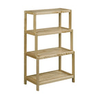 Solid Wood 4-Tier Stepback Shelf, Bookcase