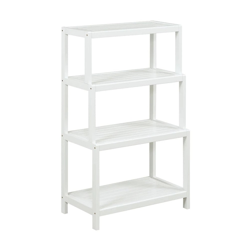 Solid Wood 4-Tier Stepback Shelf, Bookcase