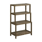 Solid Wood 4-Tier Stepback Shelf, Bookcase