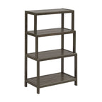 Solid Wood 4-Tier Stepback Shelf, Bookcase