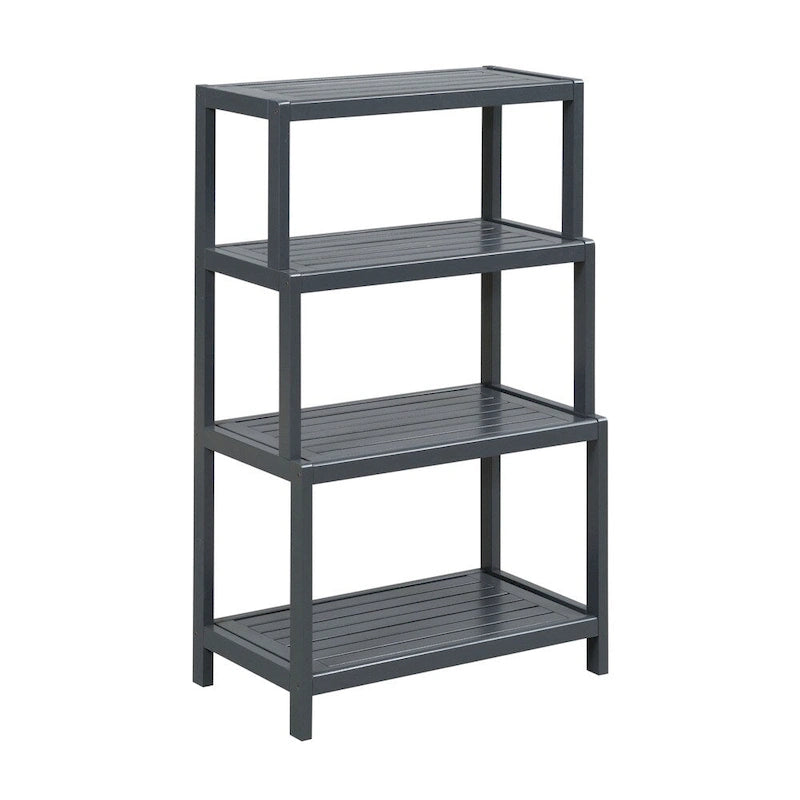 Solid Wood 4-Tier Stepback Shelf, Bookcase