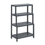 Solid Wood 4-Tier Stepback Shelf, Bookcase
