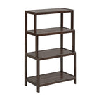 Solid Wood 4-Tier Stepback Shelf, Bookcase