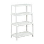 Solid Wood 4-Tier Stepback Shelf, Bookcase