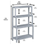 Solid Wood 4-Tier Stepback Shelf, Bookcase
