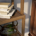 Solid Wood 4-Tier Stepback Shelf, Bookcase