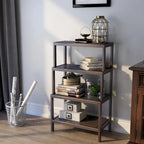 Solid Wood 4-Tier Stepback Shelf, Bookcase