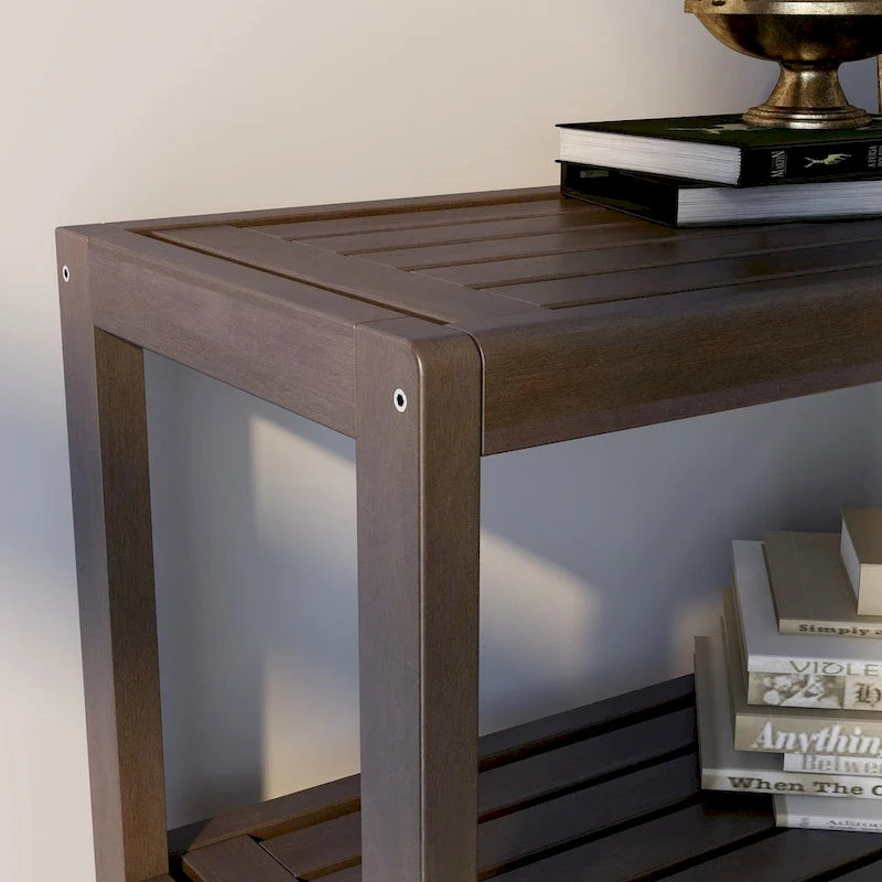 Solid Wood 4-Tier Stepback Shelf, Bookcase