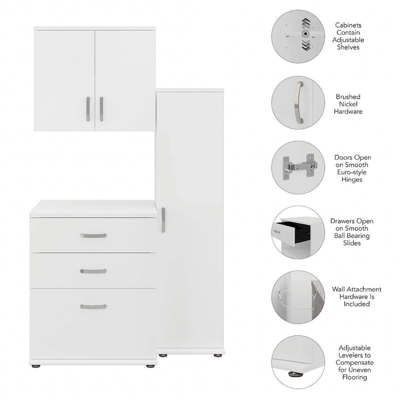 44W 3 Piece Modular Storage Set
