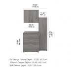 44W 3 Piece Modular Storage Set