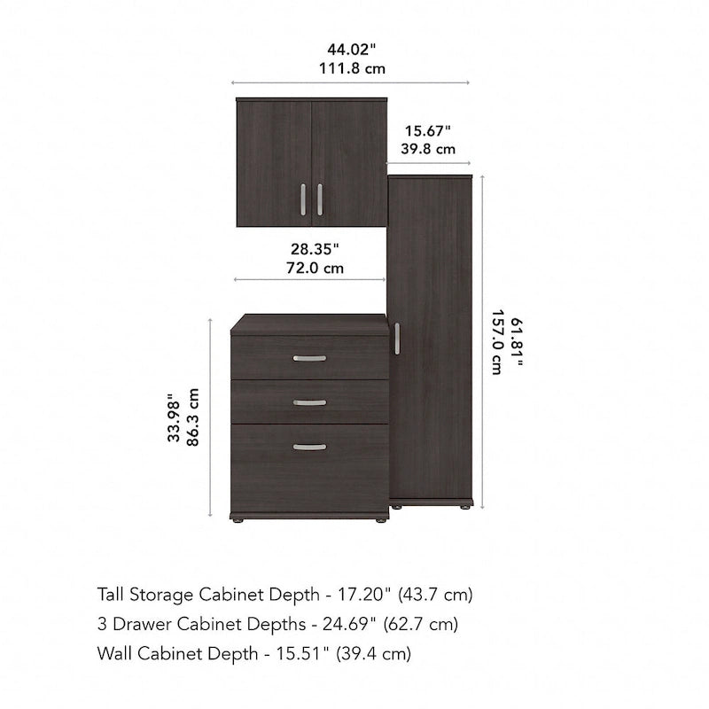 44W 3 Piece Modular Storage Set
