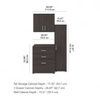 44W 3 Piece Modular Storage Set