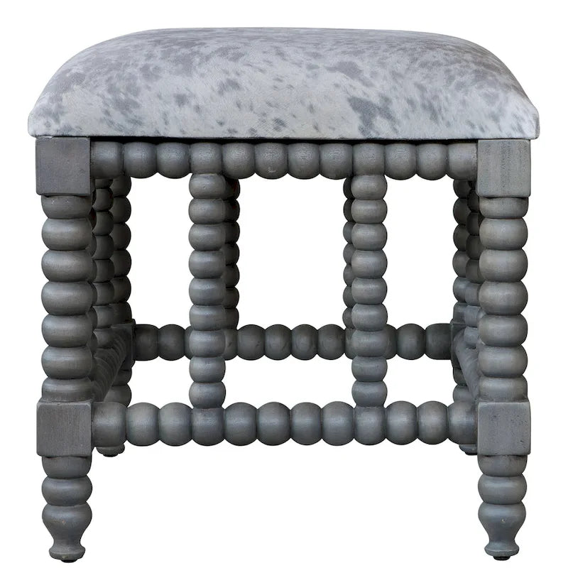 Estes Faux Cow Hide Small Bench