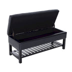 Westfield 44-inch Black PU Leather Tufted Shoe Rack Ottoman Storage Bench