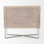 Excelsior Light Brown Solid Wood w/ Gold Iron Base & 2 Door Accent Cabinet
