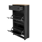 Wood Grain Pattern Top Shoe Storage Solution with Adjustable Panel