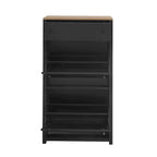 Wood Grain Pattern Top Shoe Storage Solution with Adjustable Panel
