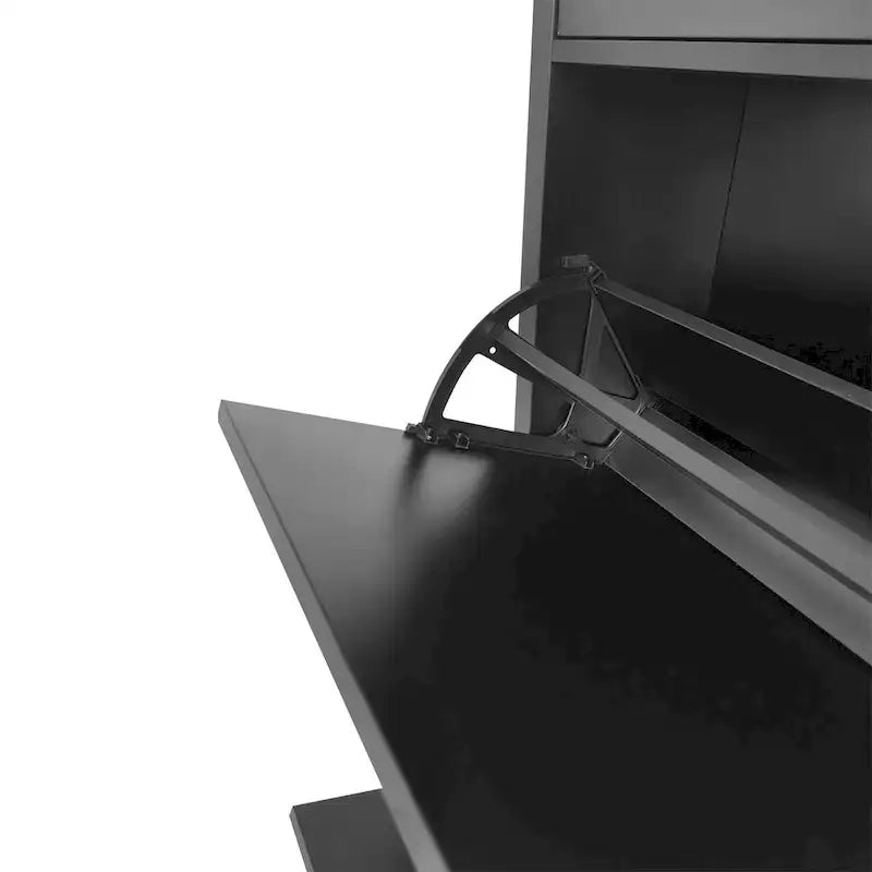 Wood Grain Pattern Top Shoe Storage Solution with Adjustable Panel