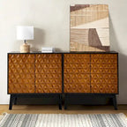 Jakob Modern 2-Solid Door Accent Storage Cabinet Sideboard with Adjustable Shelf Set of 2