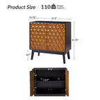 Jakob Modern 2-Solid Door Accent Storage Cabinet Sideboard with Adjustable Shelf Set of 2