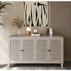 Accent Cabinet 4 Shutter Door Wooden Cabinet Sideboard Buffet Server Cabinet