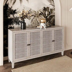 Accent Cabinet 4 Shutter Door Wooden Cabinet Sideboard Buffet Server Cabinet