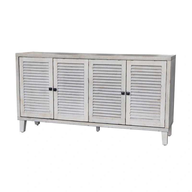 Accent Cabinet 4 Shutter Door Wooden Cabinet Sideboard Buffet Server Cabinet