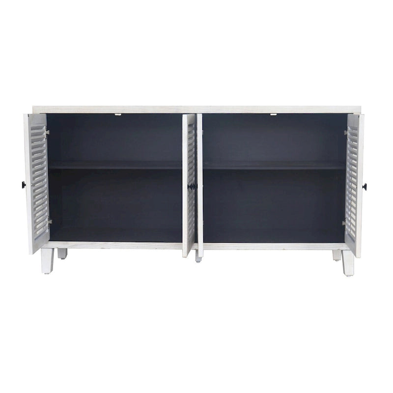 Accent Cabinet 4 Shutter Door Wooden Cabinet Sideboard Buffet Server Cabinet