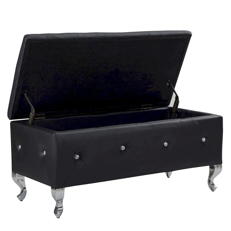 Upholstered Storage Bench For Bedroom Living Room Entryway