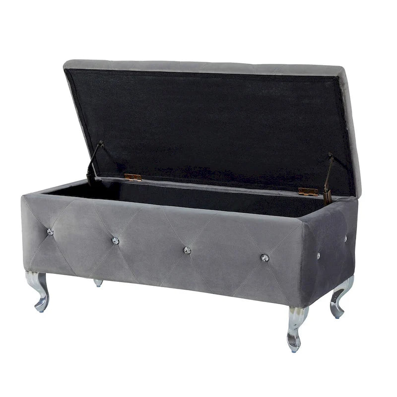 Upholstered Storage Bench For Bedroom Living Room Entryway