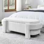 Linen Fabric Upholstered Bench with Large Storage Space for the Living Room, Entryway and Bedroom( 51.5x20.5x17 )