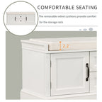 Storage Bench with 2 Drawers and 2 Cabinets