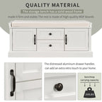 Storage Bench with 2 Drawers and 2 Cabinets