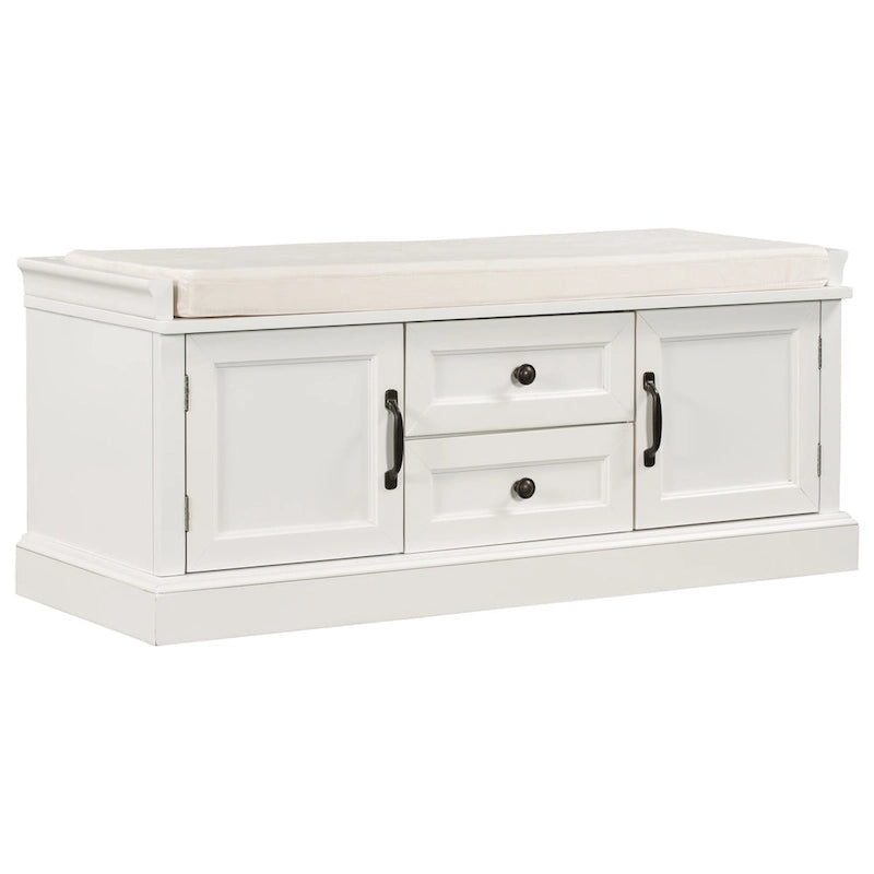 Storage Bench with 2 Drawers and 2 Cabinets
