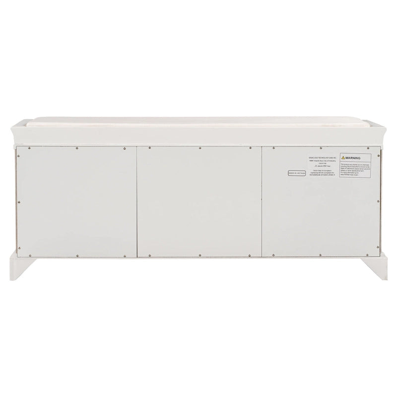 Storage Bench with 2 Drawers and 2 Cabinets