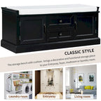 Storage Bench with 2 Drawers and 2 Cabinets