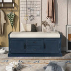 Storage Bench with 2 Drawers and 2 Cabinets