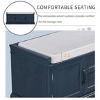 Storage Bench with 2 Drawers and 2 Cabinets