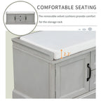 Storage Bench with 2 Drawers and 2 Cabinets