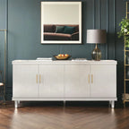 70.07Large 4-Door Cabinet, Modern Storage Cabinet Sideboard with Adjustable Shelves, Wood Accent Cabinet Buffet Cabinet