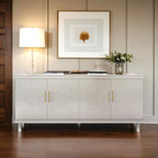70.07Large 4-Door Cabinet, Modern Storage Cabinet Sideboard with Adjustable Shelves, Wood Accent Cabinet Buffet Cabinet